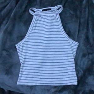 White, Black striped tank top